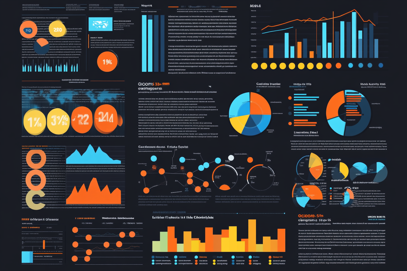 Ein informatives Infografik zeigt die wichtigsten KPIs für SEO-Reporting, darunter organische Sichtbarkeit, organischer Traffic und Conversion-Rate. Grafiken veranschaulichen Tools wie Google Analytics und die Bedeutung von Core Web Vitals. Farbige Diagramme erleichtern das Verständnis komplexer Daten für unterschiedliche Stakeholder.