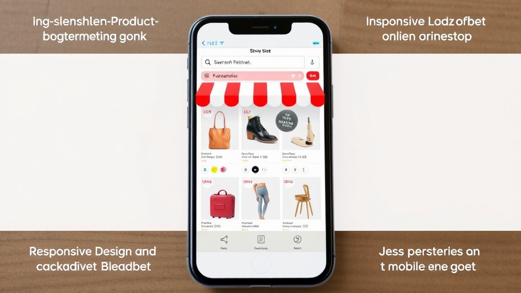 Darstellung eines ansprechenden Online-Shops mit einzigartigen Produktbeschreibungen, responsivem Design und schnellen Ladezeiten auf einem mobilen Gerät.