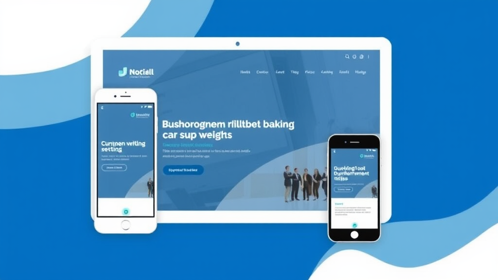 Grafik einer mobil optimierten Website, die sich an unterschiedliche Bildschirmgrößen anpasst, mit schnellen Ladezeiten und benutzerfreundlicher Navigation.
