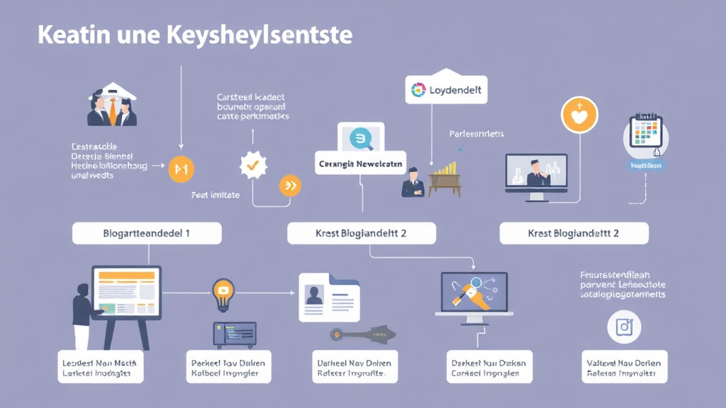 Grafik eines Schlüsseldienstes mit verschiedenen Content-Formaten, darunter Blogartikel, Videos und Infografiken, die auf lokale Dienstleistungen und Kundenbindung abzielen.