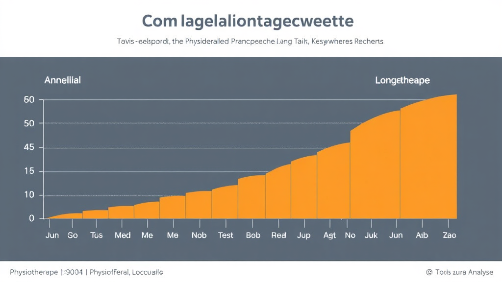 Grafik zur Keyword-Recherche für Physiotherapiepraxen, die allgemeine, spezifische, Long-Tail- und lokale Keywords sowie Tools zur Analyse zeigt.