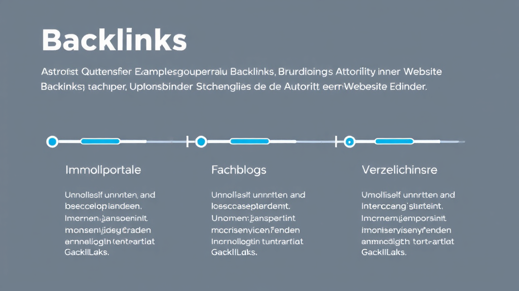 Grafische Darstellung von Backlinks mit Beispielen für hochwertige Quellen wie Immobilienportale, Fachblogs und Verzeichnisse, die die Autorität einer Website erhöhen.