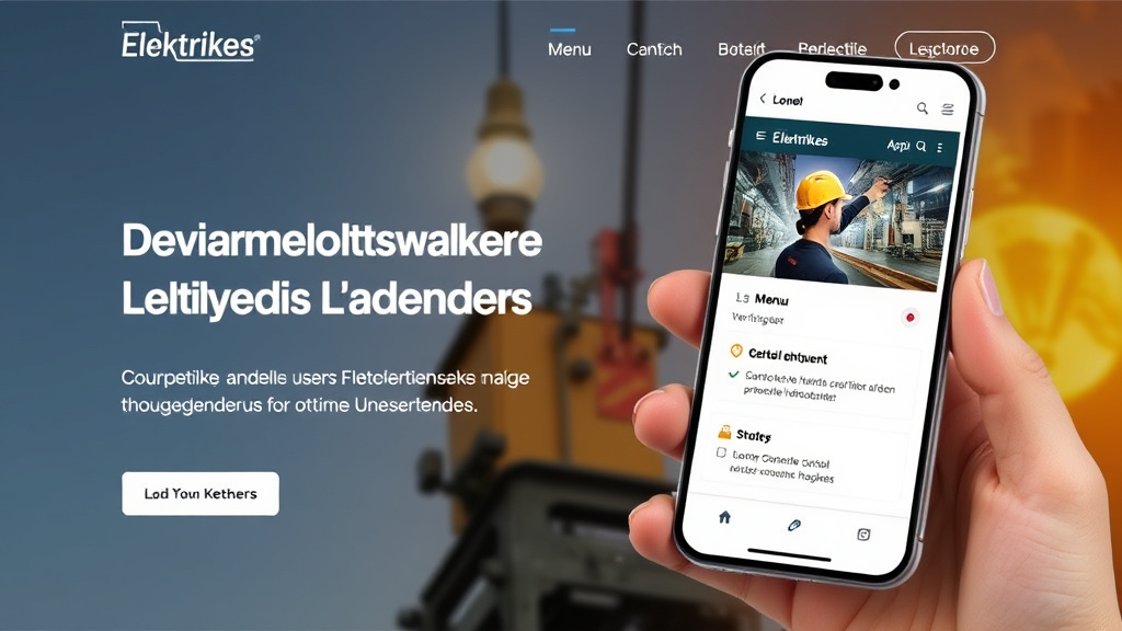 Mobile Website eines Elektrikers mit responsivem Design, klaren Menüs, schnellen Ladezeiten und gut sichtbaren Kontaktinformationen für optimale Nutzererfahrung.