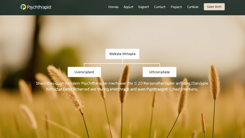 Screenshot einer optimierten Website für Psychotherapeuten mit klaren Title-Tags, einer strukturierten Überschriftenhierarchie und sichtbar platzierten Kontaktinformationen.